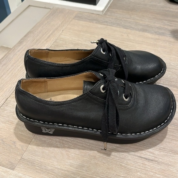 Alegria Women's black Leather Oxford ABBI Shoe ABB-601 Sz 37 or 7.5 nursing - Picture 1 of 13